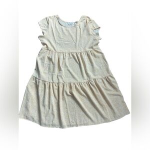 Solution Tiered Mini Dress Yellow Size Medium
